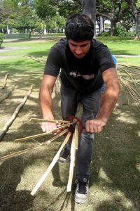 splitting bamboo